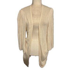 tildon women's knit long sleeve cream Open cardigan Sweater Small